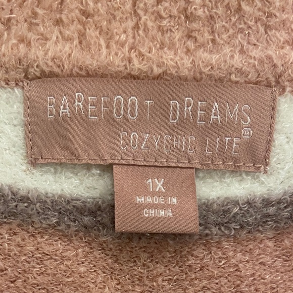 Barefoot Dreams Stripe Crew Neck Cozy Long Sleeve Pullover Sweater 1X - Picture 7 of 13